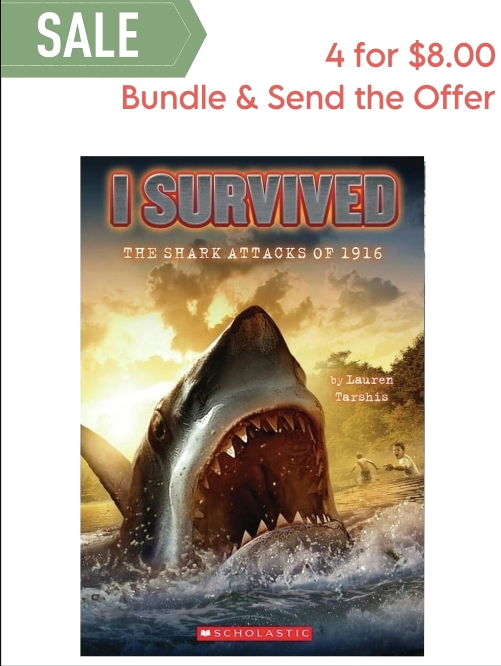 I Survived the Shark Attacks of 1916 – Lauren Tarshis | NEW Kids Chapter Book